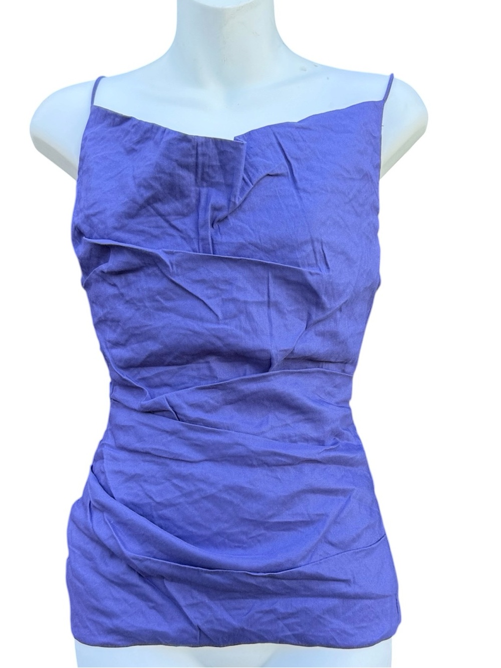 Artelier Nicole Miller Lavender Ruched Spaghetti-Strap Camisole